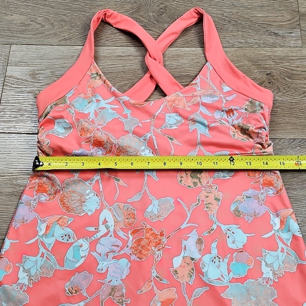 Patagonia Morning Glory Jersey Knit Coral Floral Print Crossback A Line Dress - Picture 14 of 16